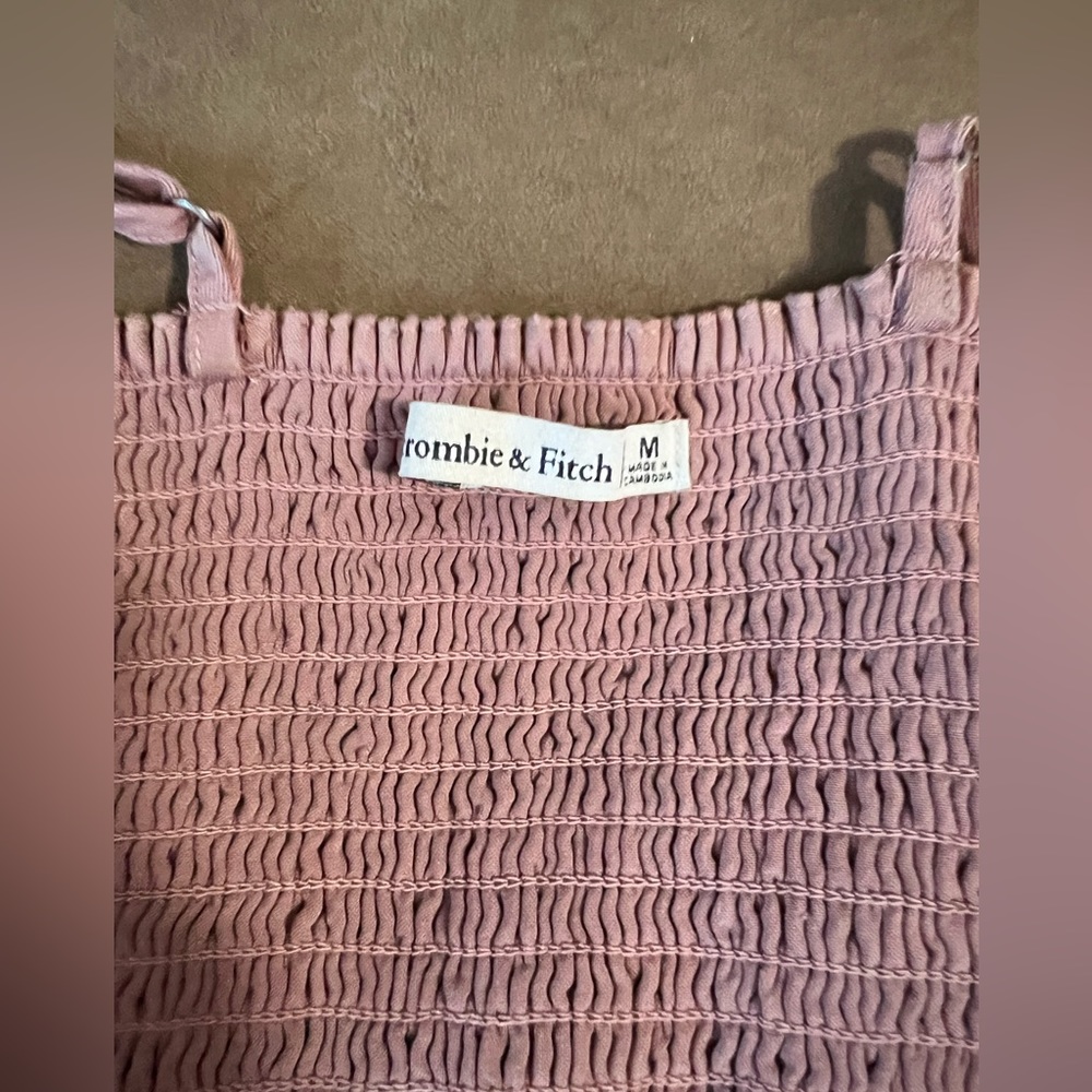 ABERCROMBIE pink linen crop top tank top, Size M - Picture 3 of 4
